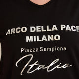Pamučna majica sa srebrnim printom Italia