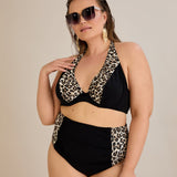 Kupaći kostim s naborom u leopard printu