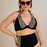 Kupaći kostim s naborom u leopard printu