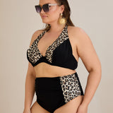 Kupaći kostim s naborom u leopard printu