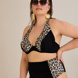 Kupaći kostim s naborom u leopard printu