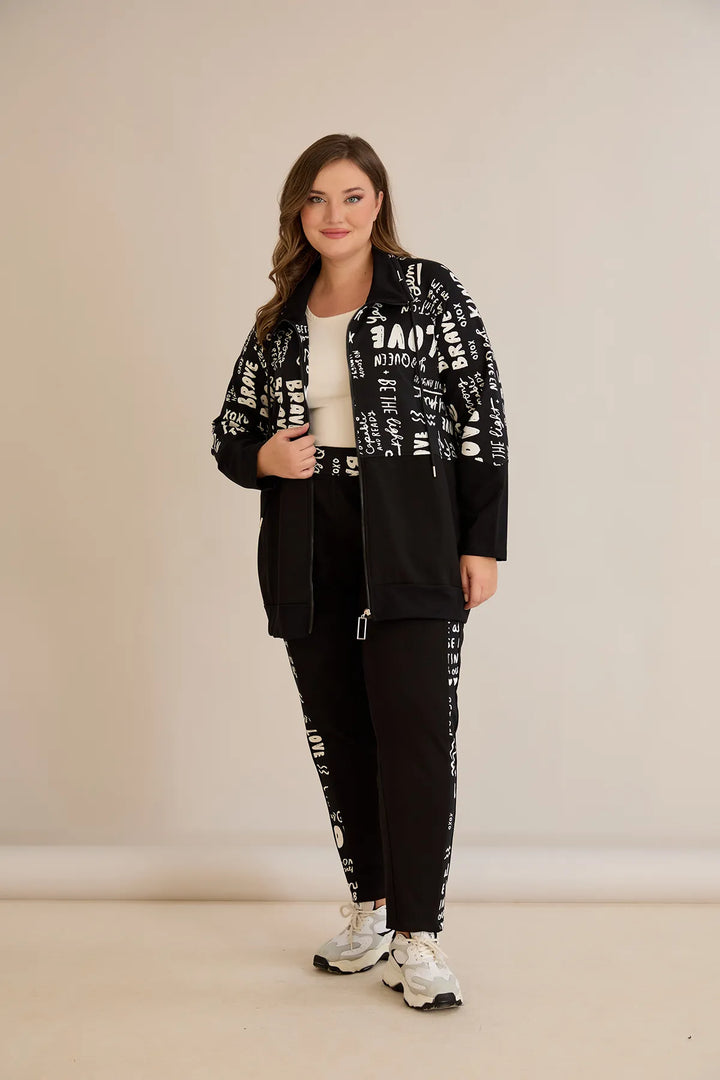 Pamučni ženski komplet od dva dijela s modernim printom