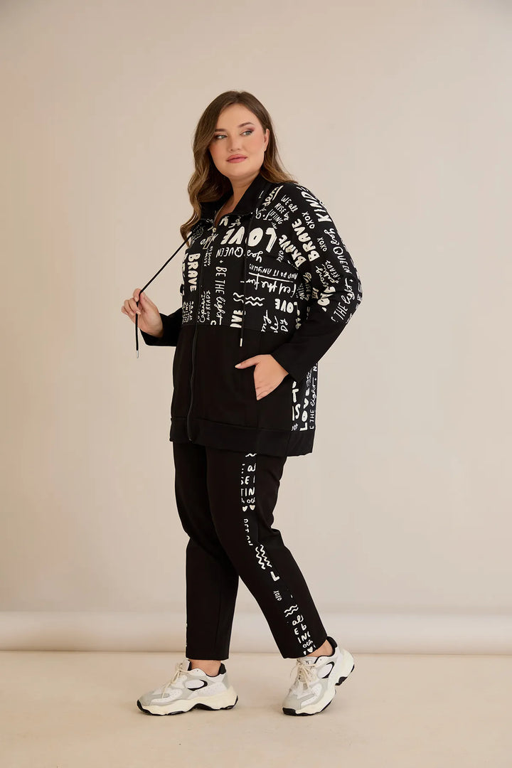 Pamučni ženski komplet od dva dijela s modernim printom