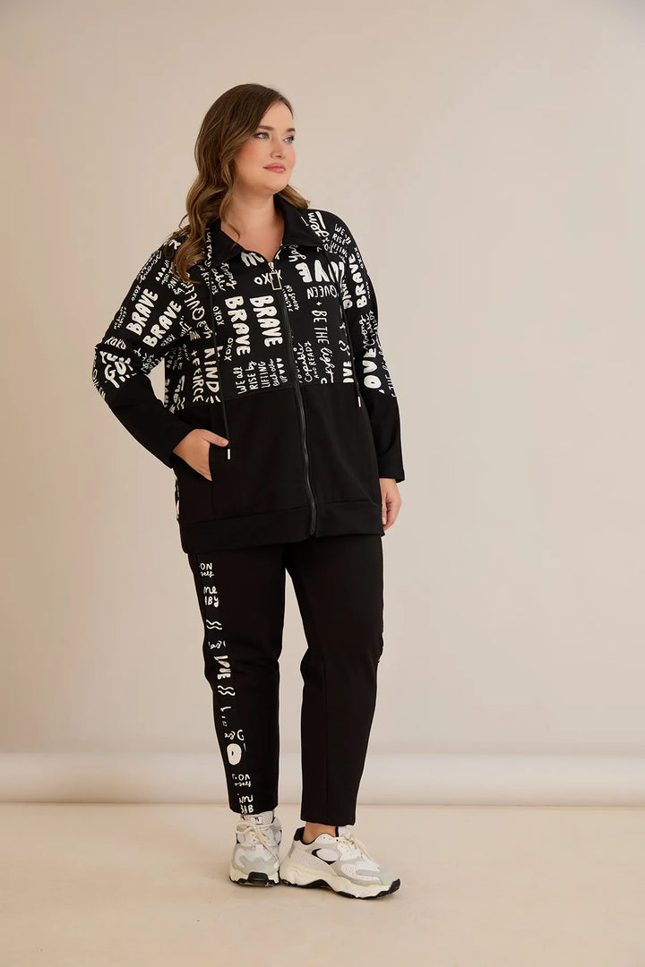 Pamučni ženski komplet od dva dijela s modernim printom