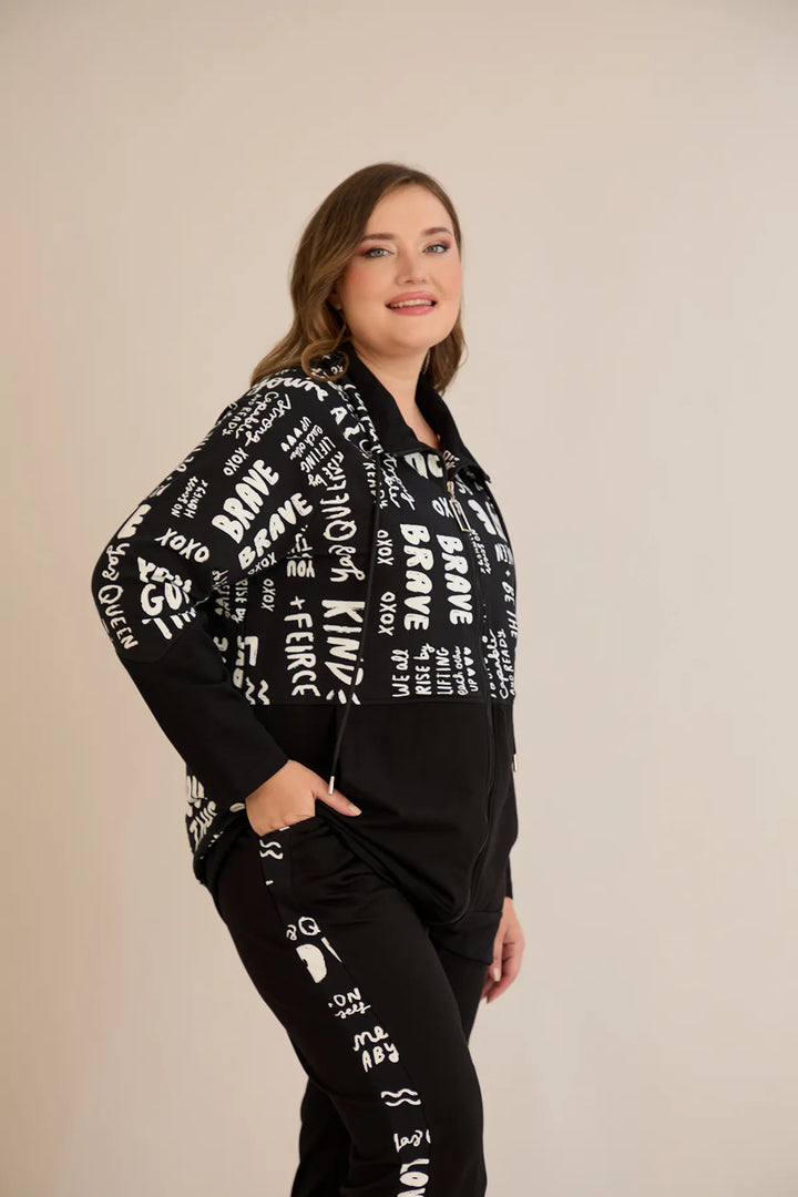 Pamučni ženski komplet od dva dijela s modernim printom