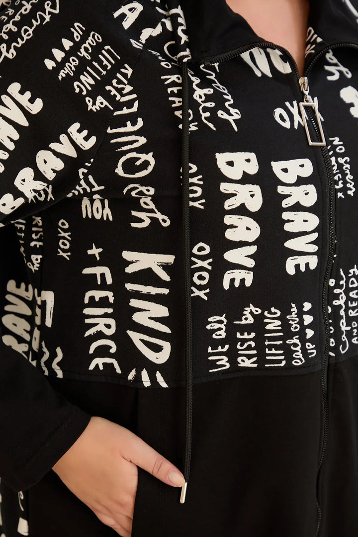 Pamučni ženski komplet od dva dijela s modernim printom