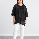 Ležerna bluza s raglan rukavima od šljokica – Bright Night