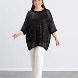 Ležerna bluza s raglan rukavima od šljokica – Bright Night