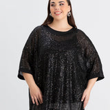 Ležerna bluza s raglan rukavima od šljokica – Bright Night