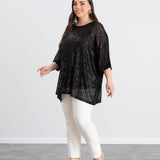 Ležerna bluza s raglan rukavima od šljokica – Bright Night