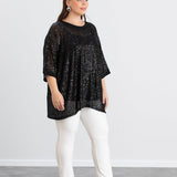 Ležerna bluza s raglan rukavima od šljokica – Bright Night