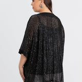 Ležerna bluza s raglan rukavima od šljokica – Bright Night