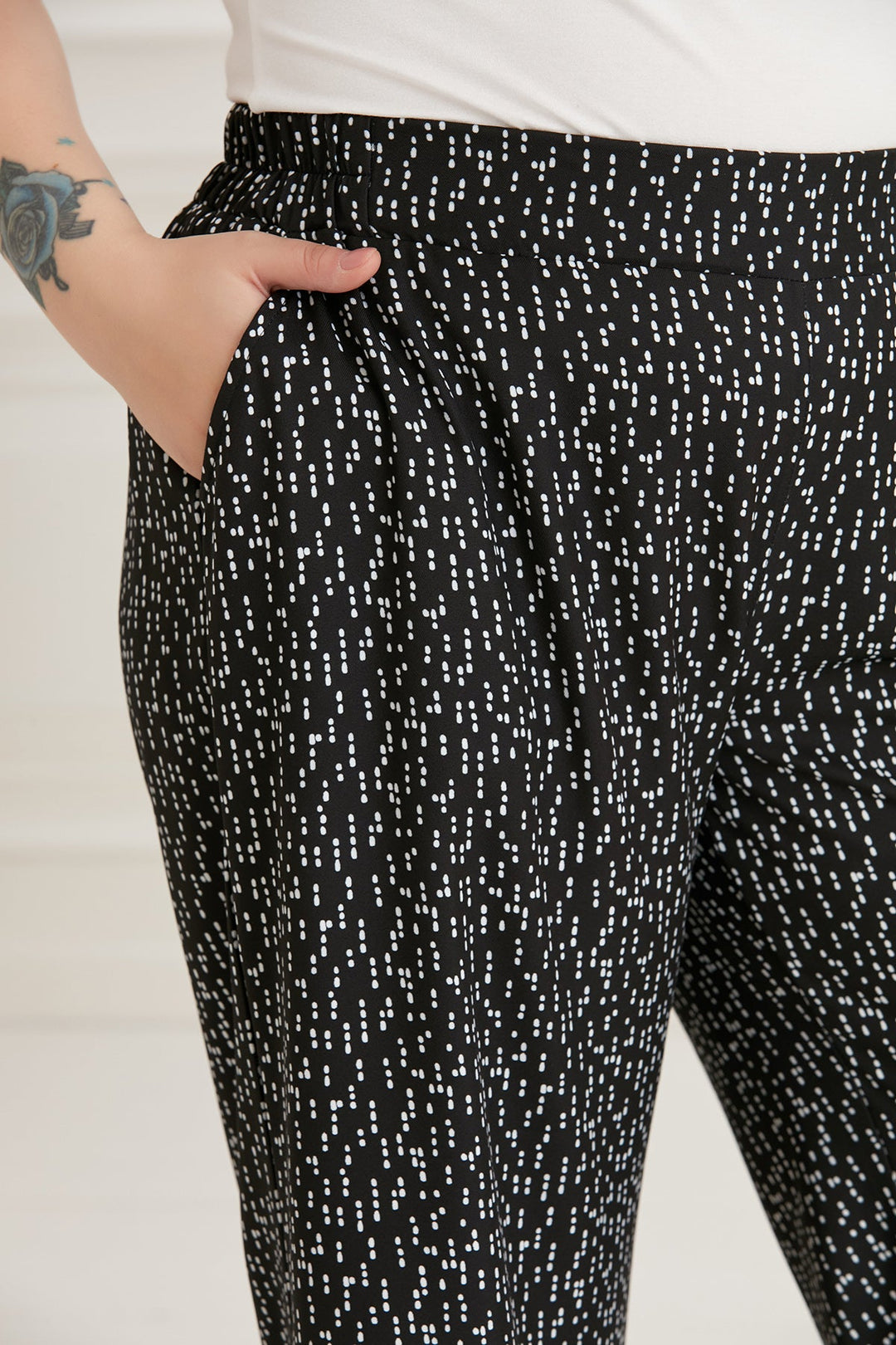 Широк панталон на точки в големи размери - My Store