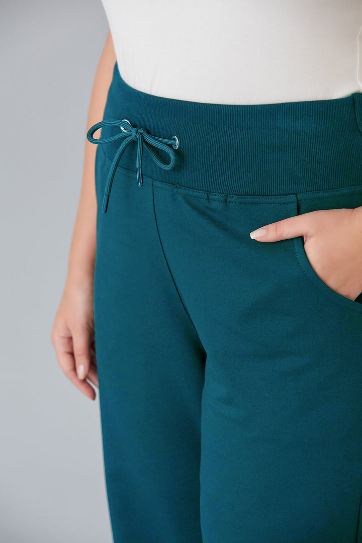Спортен широк панталон с цепки - тюркоаз - My Store