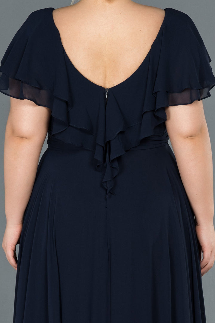 Duga vjenčanica od šifona - tamno plava N032 - Moja trgovina