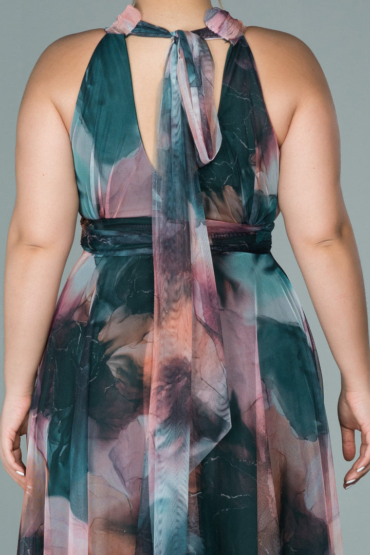 Duga vjenčanica od šifona s printom - Pastel N1147 - Moja trgovina