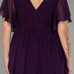 Embrace Me Neck Long svečana haljina od šifona - tamnoljubičasta N3276 - Moja trgovina