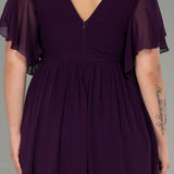 Embrace Me Neck Long svečana haljina od šifona - tamnoljubičasta N3276 - Moja trgovina