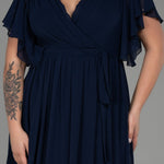 Embrace Me Neck Duga vjenčanica od šifona - tamno plava N3276 - Moja trgovina