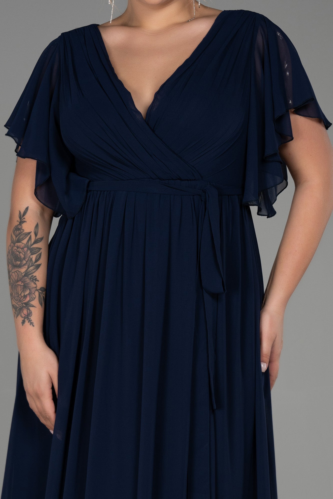 Embrace Me Neck Duga vjenčanica od šifona - tamno plava N3276 - Moja trgovina