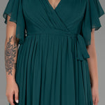 Embrace Me Neck Duga vjenčanica od šifona - smaragdno zelena N3276 - My Store