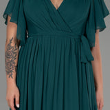 Embrace Me Neck Duga vjenčanica od šifona - smaragdno zelena N3276 - My Store
