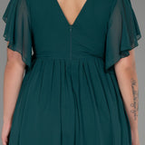 Embrace Me Neck Duga vjenčanica od šifona - smaragdno zelena N3276 - My Store