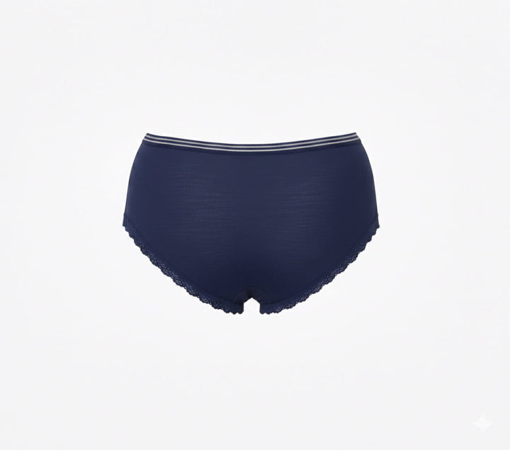 Klasično pamučno donje rublje s čipkom u tamno plavoj boji
