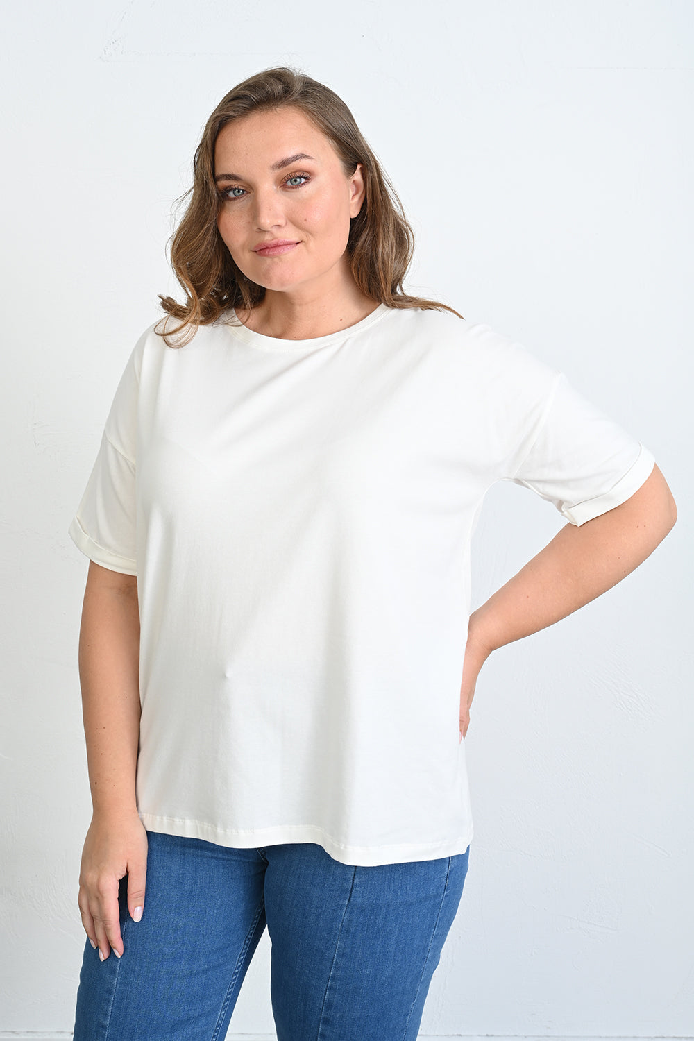 Памучен тишърт Класик в 7 Bojaа - Bijela