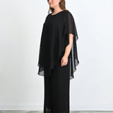Elegantan 2-dijelni set od šifona - Crna