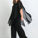 Elegantan 2-dijelni set od šifona - Crna