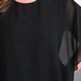 Elegantan 2-dijelni set od šifona - Crna