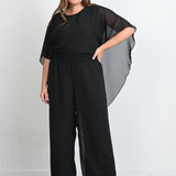 Elegantan 2-dijelni set od šifona - Crna