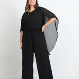 Elegantan 2-dijelni set od šifona - Crna