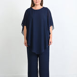 Elegantan 2-dijelni set od šifona - Tamnoplavi