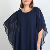 Elegantan 2-dijelni set od šifona - Tamnoplavi