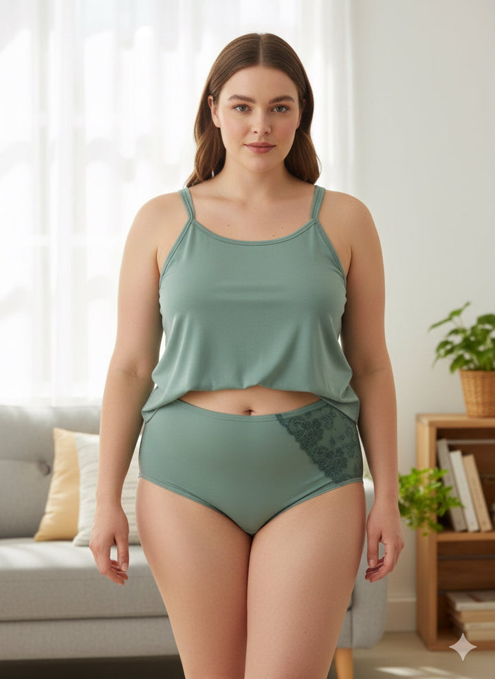 Donje rublje s luksuznom dekoracijom od tila u boji mente