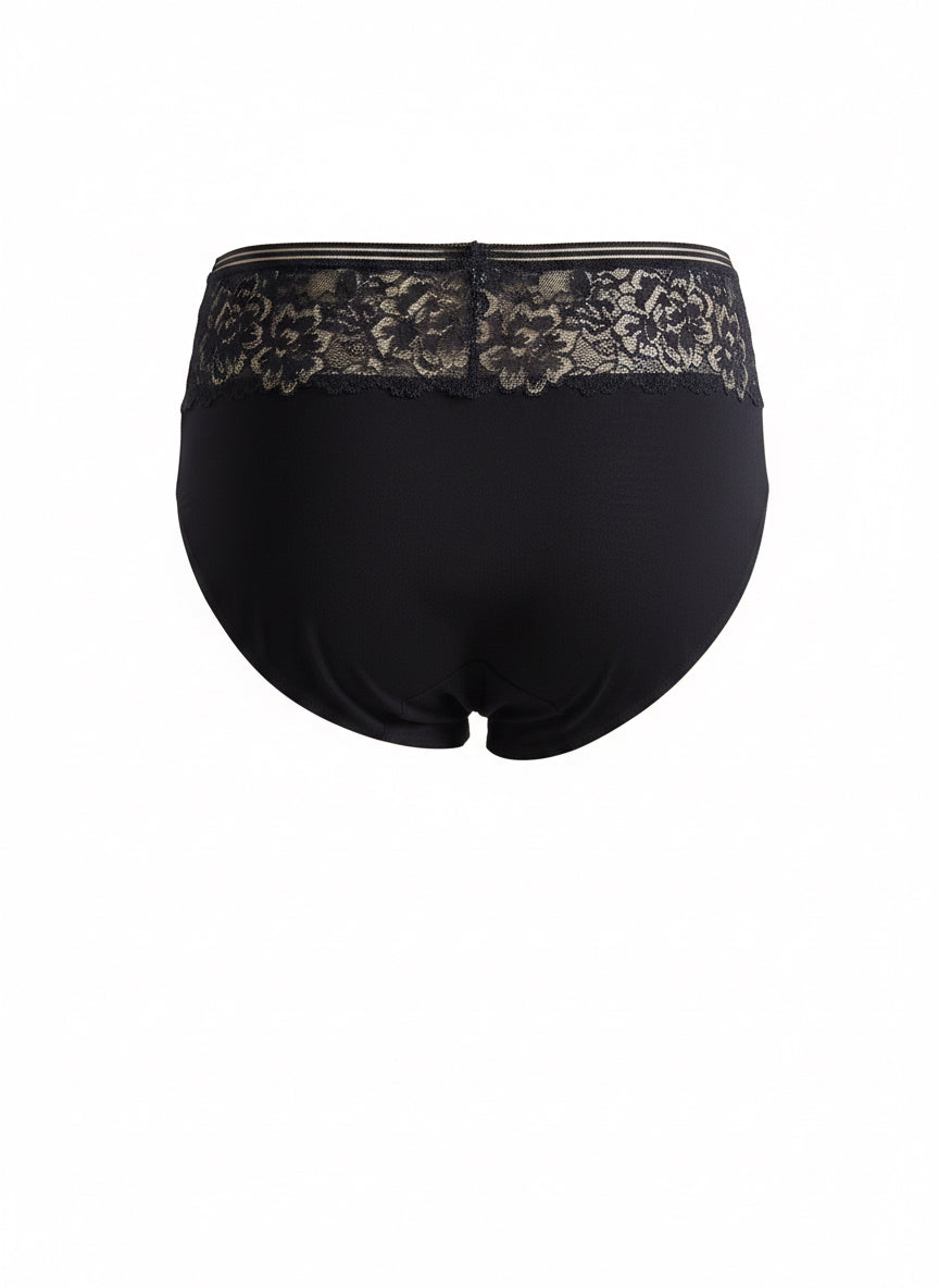 Duboko pamučno donje rublje s čipkom i zlatnim detaljem