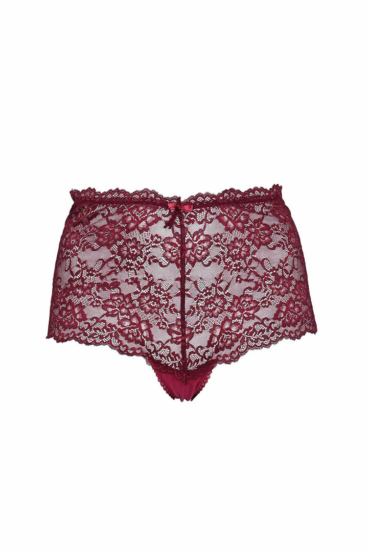 Maxi čipkaste tanga gaćice – Bordo