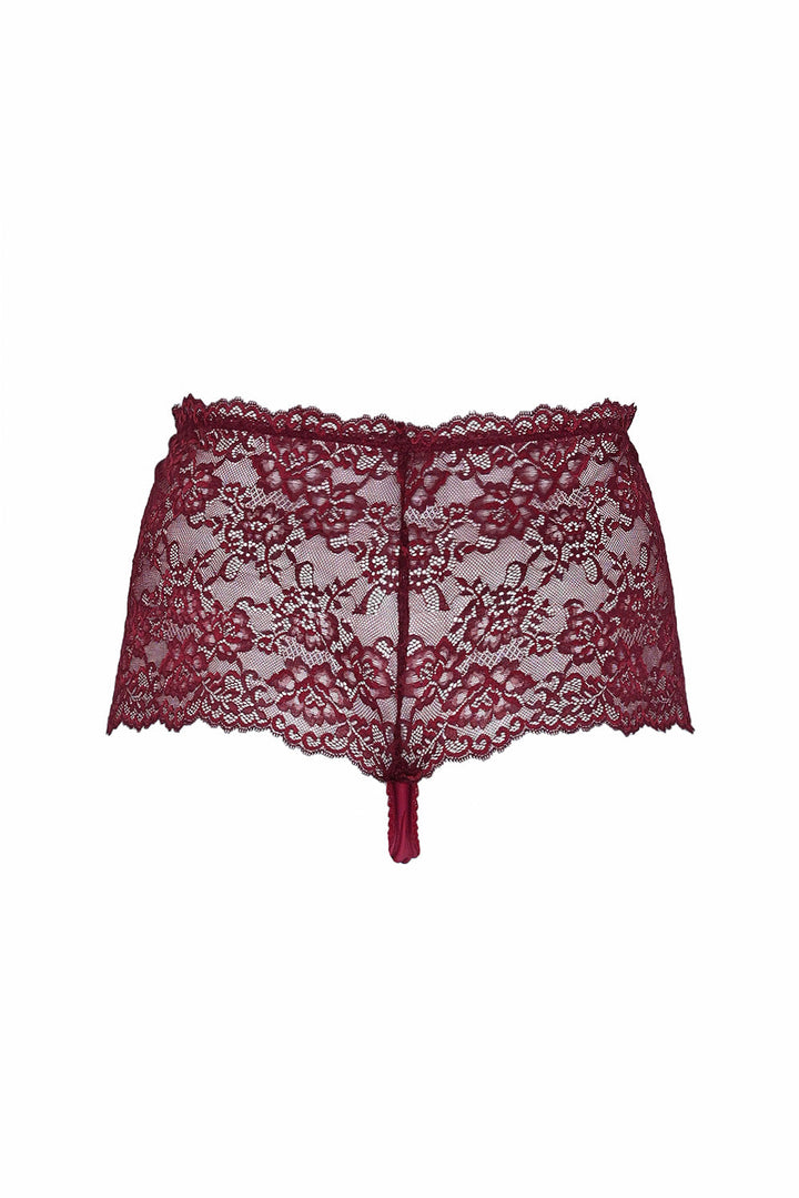 Maxi čipkaste tanga gaćice – Bordo