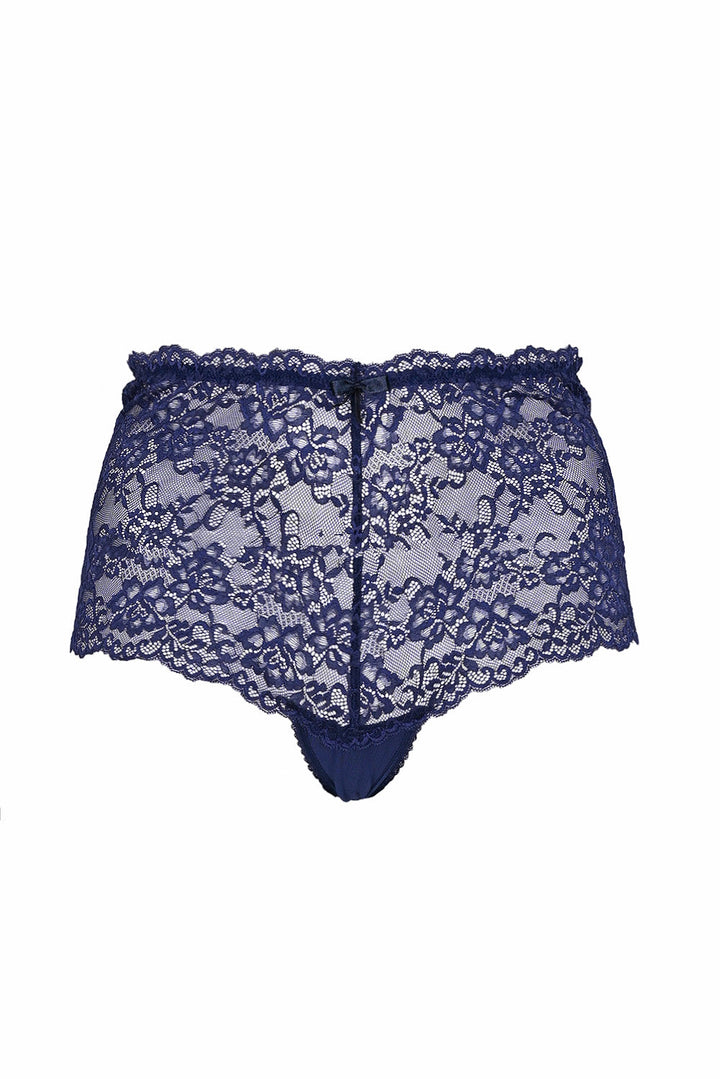 Maxi čipkaste tanga gaćice – Tamno plava