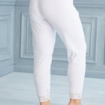 Памучен клин с дантела до 180см. ханш - бял - My Store