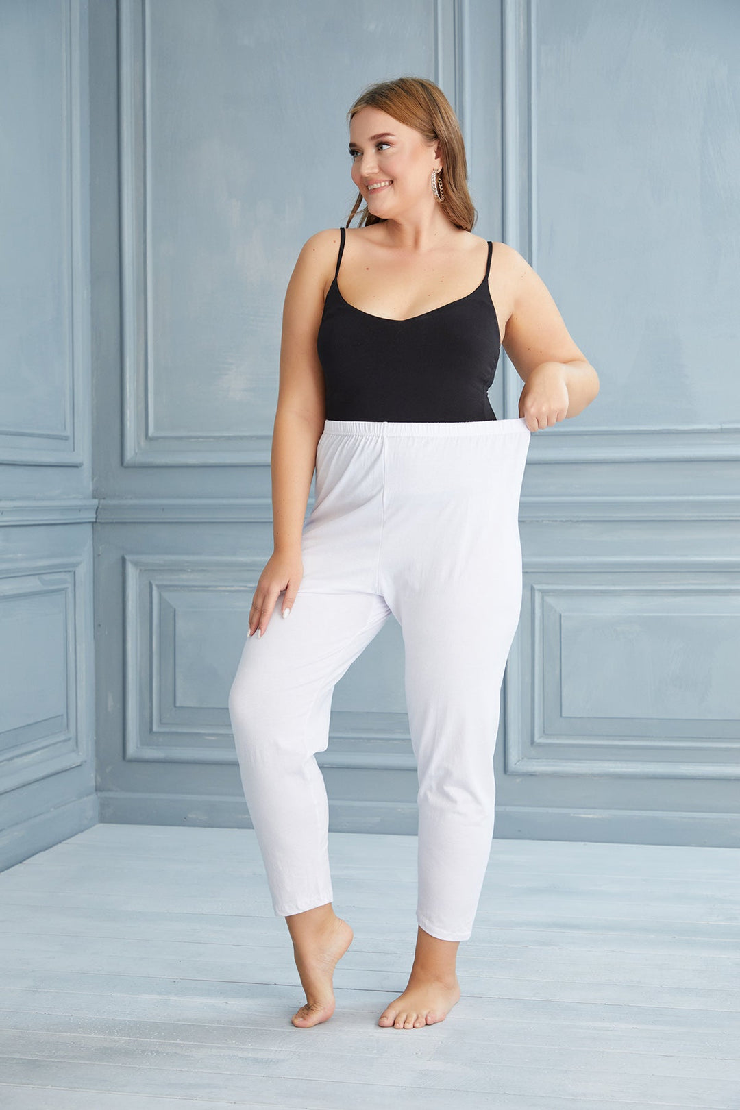 Памучен клин до 180см. ханш - бял - My Store