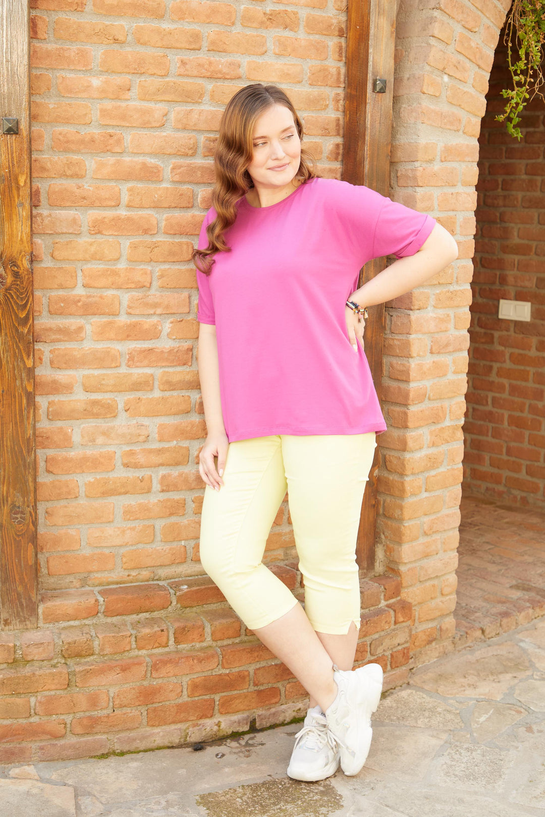 Макси 7/8 панталон Ребека - жълт - My Store