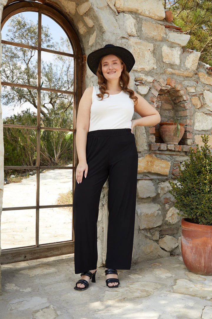 Широк панталон с джобове Шели - черен - My Store