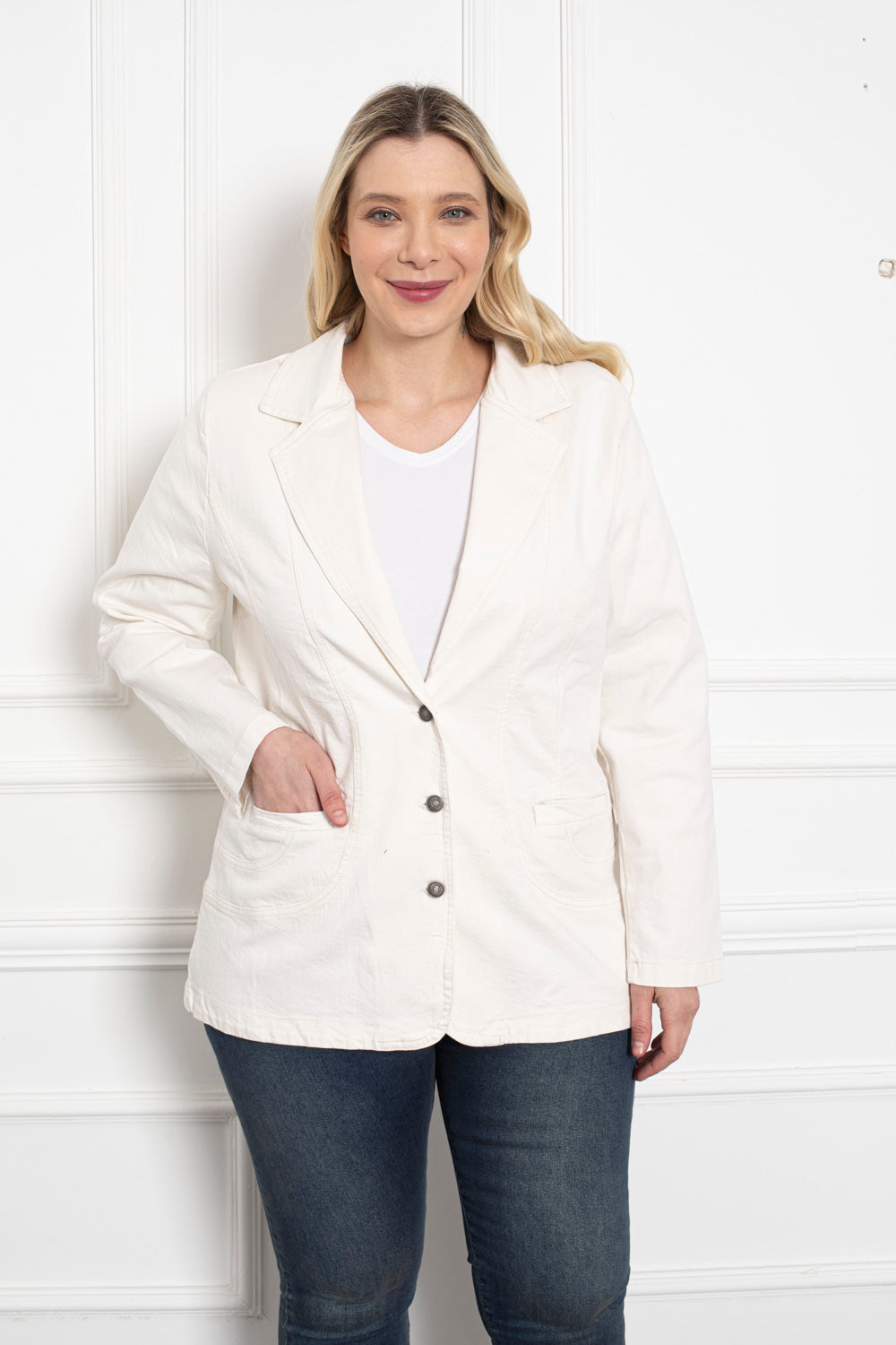 Trapper maxi jakna s preklopom - bijela - My Store