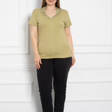 Pamučna bluza s vezom - maslina - My Store