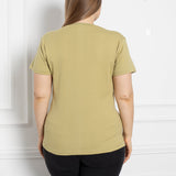 Pamučna bluza s vezom - maslina - My Store