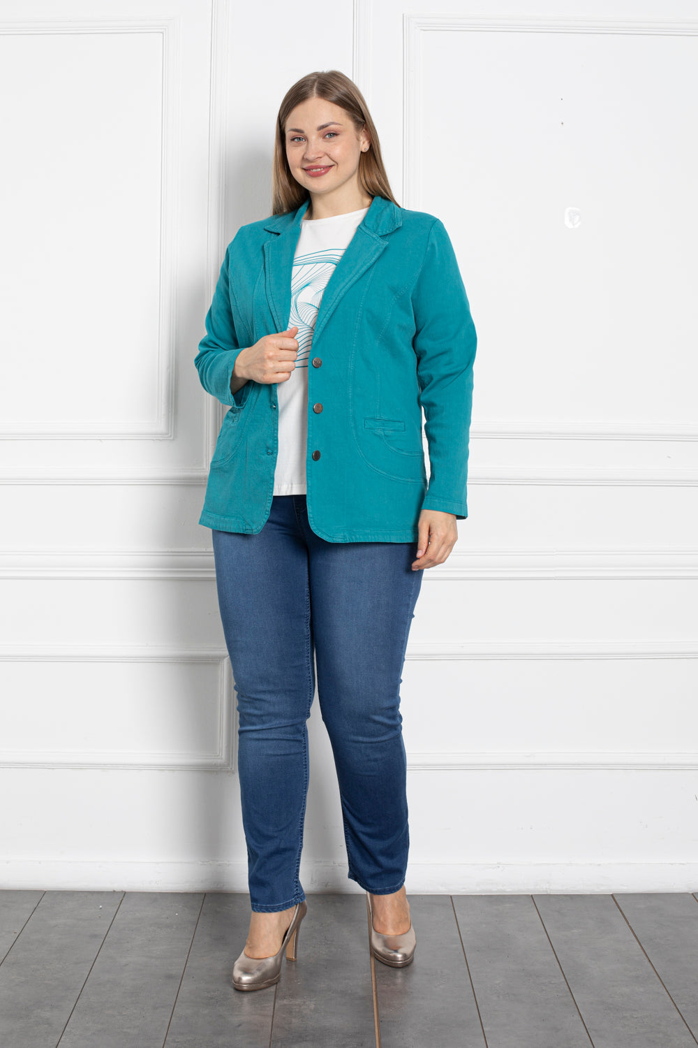 Trapper maxi jakna s preklopom - tirkizna - My Store
