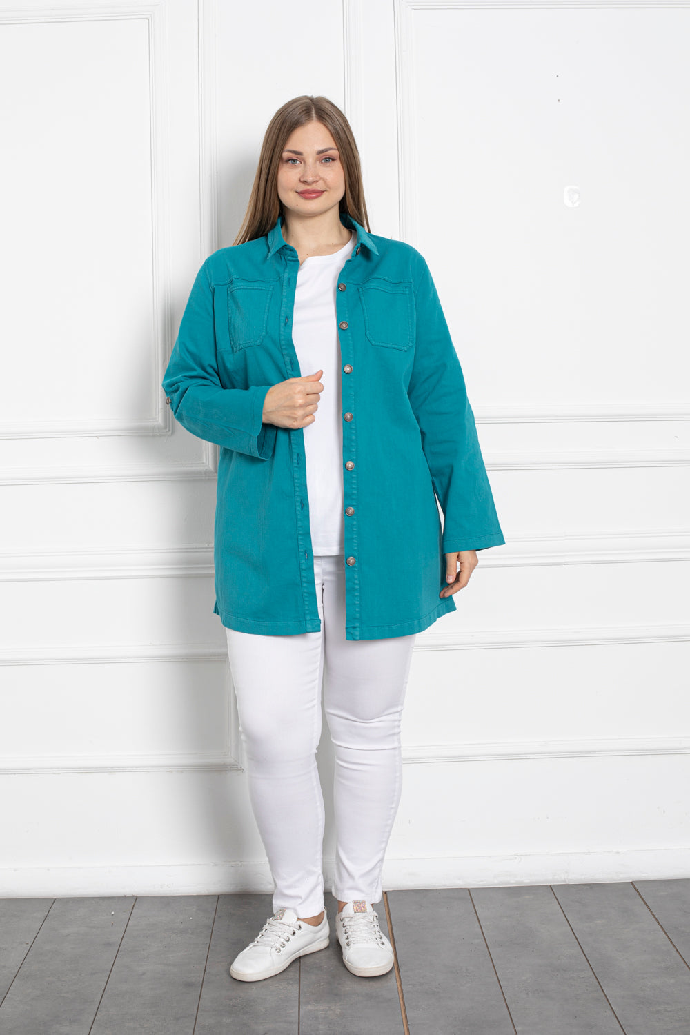Traper jakna u stilu košulje - tirkizna - My Store